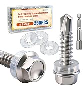 weideer 250pcs #8×3/4" Self Tapping Screws for Metal,410 Stainless Steel,Metal Screws Self Tappin...