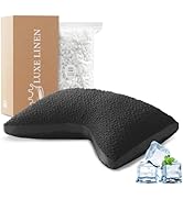Luxe Linen Side Sleeper Pillows for Adults, Adjustable Shredded Memory Foam Bed Pillows for Neck ...