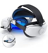 Battery Head Strap for Quest 2 - YOGES Rechargable Adjustable Headstrap to Extend Playtime and Co...