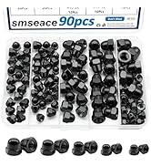 smseace 90Pcs 304 Stainless Steel SAE Acorn Nuts Assortment Kit 7-Sizes 6#32 8#32 10#24 10#32 1/4...