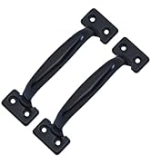 QCAA Door Pull, 6-1/2", Steel, Black Coated, 2 Pack, Made in Taiwan