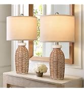 22.75" Table Lamps for Living Room Small Lamps for Bedroom Bedside Lamps Set of 2 Boho Lamps for ...