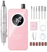 Makartt Cordless Nail Drill for Beginners: Easy & Safe E-File, YEEYAN Pink