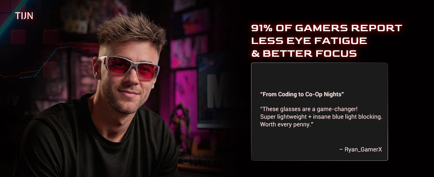 TIJN Sonia Red Blue Light Glasses Gaming Eyeglasses