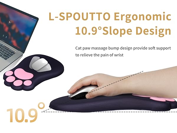 black mouse pad with wrist rest