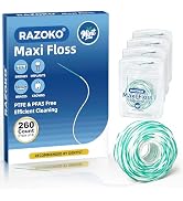 RAZOKO Threader Floss Convenient Time Saving for Braces,Implants,Bridges-260 Count 2-in-1 Expandi...