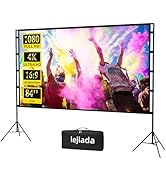 Upgraded Projector Screen with Stand Portable Projection Screen lejiada 16:9 4K HD Projections Mo...