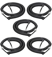 Menewstart Phone Cord Landline 8FT Uncoiled / 1.4FT Coiled 5Pack, Telephone Handset Cord Line Cab...