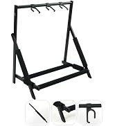 Stage Rocker Multi Guitar Stand, Foldable 3 Holder Rack with Adjustable Height & Width, Easy Asse...