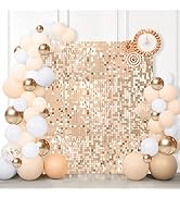 Square Shimmer Wall Backdrop Party Panels 24-Pack Sequin Wall Backdrop Champagne Tiktok Backgroun...