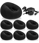 Realspring 6 Pcs Bean Bag Chairs for Adults Inflatable Chairs with Electric Air Pump,Blow up Couc...