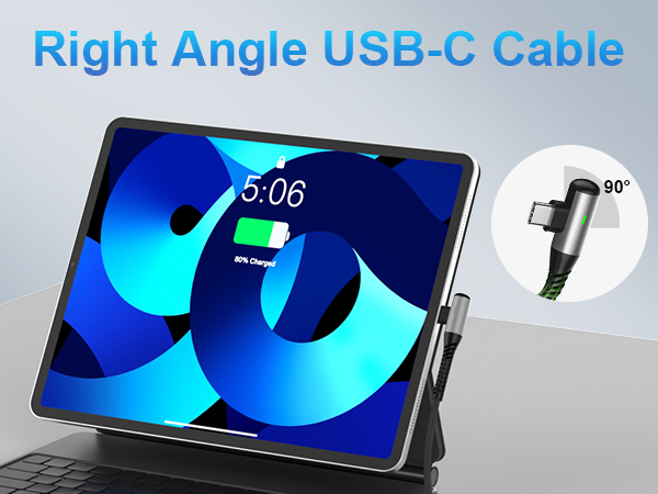 usb c to c cable fast charging 10ft Right Angle ipad 10th generation charger fast charging cord