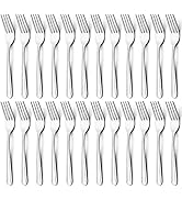 BEWOS 24 Pieces Dinner Forks Set, 8.2-Inch Stainless Steel Forks Silverware, Flatware Salad Forks...