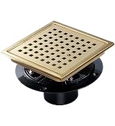 SaniteModar Shower Drain, 6 inch Shower Floor Square Drain with Flange, Removeable Grid Panel SUS...