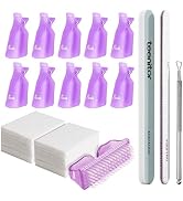 Teenitor Nail Polish Gel Remover Tools Kit with Nail Clips Nail Remover Pads Cuticle Pusher Nail ...