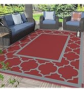 GENIMO 6' x 9' Outdoor Rug Waterproof for Patio Decor, Foldable Reversible Plastic Straw Area Rug...