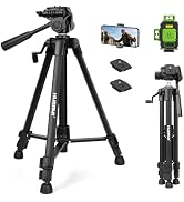 Laser Level Tripod, Huepar 47” Tripod for Cross Line Laser Distance Measures, Phone and Camera, A...