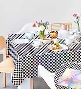Black and Iridescent Checkered rectangle Tablecloth Shiny Disposable Holographic Foil table cover