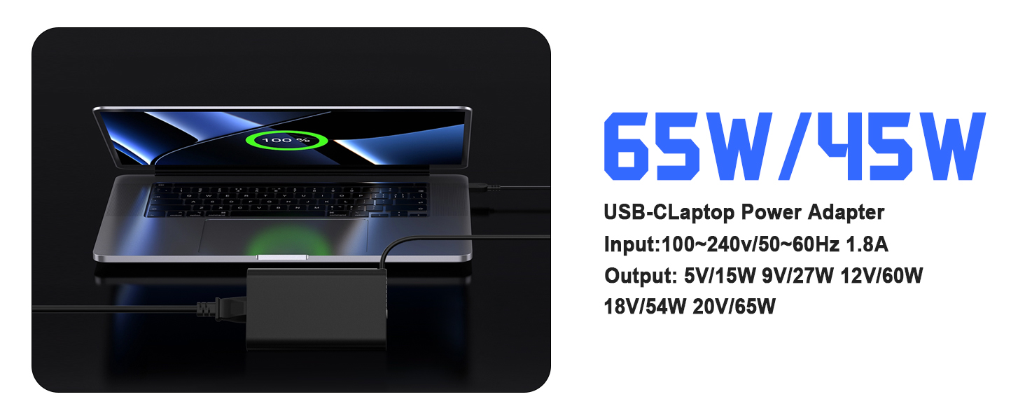 65w lenovo laptop charger usb c