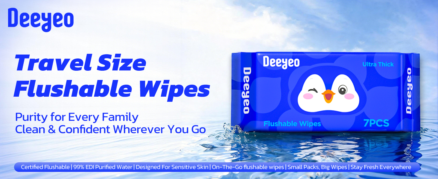 Deeyeo Travel Flushable Wipes