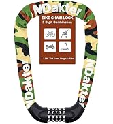NDakter Bike Chain Lock, 5 Digit Combination Heavy Duty Anti Theft Bicycle Chain Lock,2.62/3.2/4....