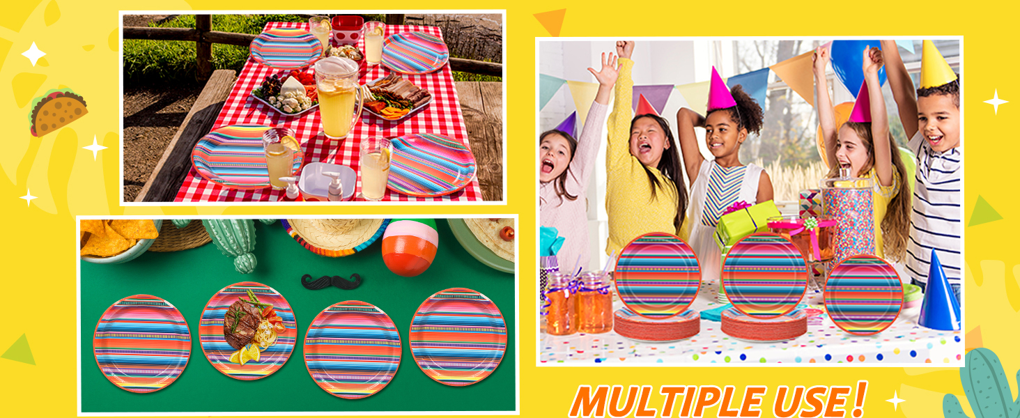 Mexican Serape Fiesta Paper Plates