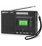 PRONLY 806 Portable AM FM SW Radio, Digital Alarm Clock with Sleep Timer | Battery Powered, Auto ...