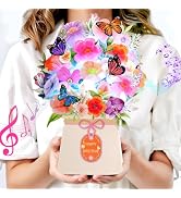 Yinqing Birthday Cards, Light and Music Happy Birthday Card, Lily and Butterflies, 10 Inch Life S...