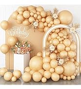 113 Pack Nude Balloons, Beige Apricot Balloon Garland Arch Kit 18/12/10/5 Inch, Neutral Cream Pea...