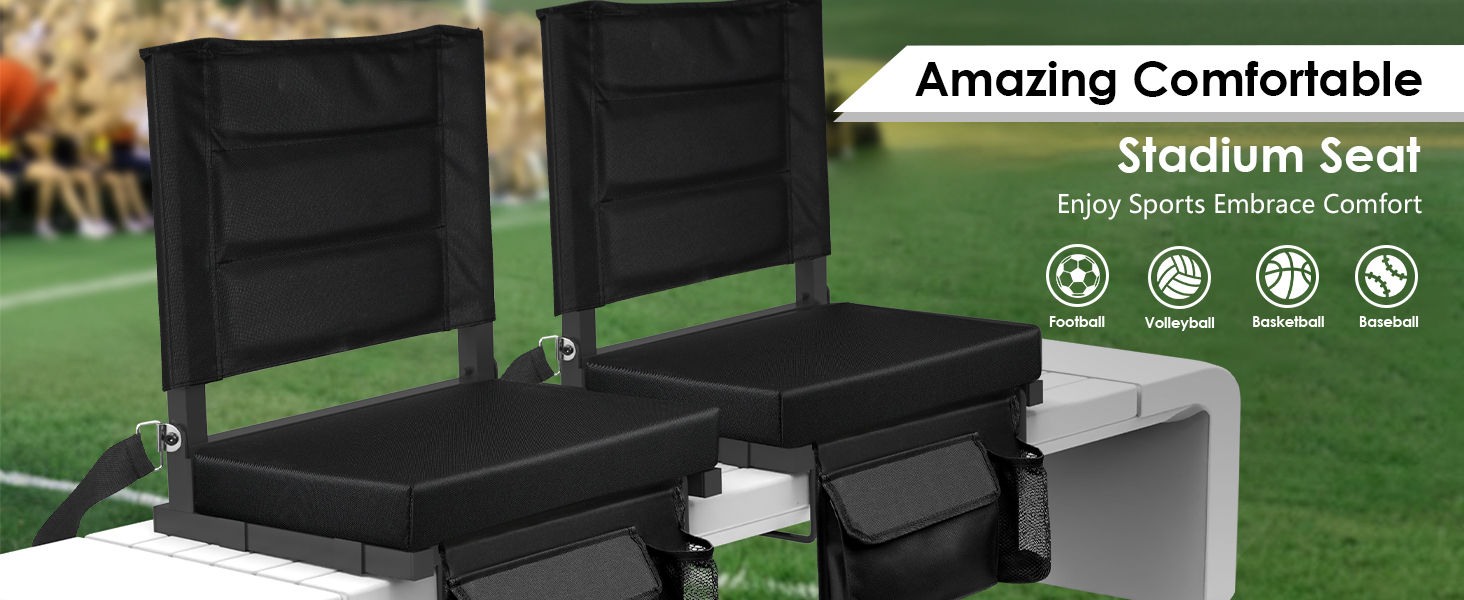 stadium seats with back support