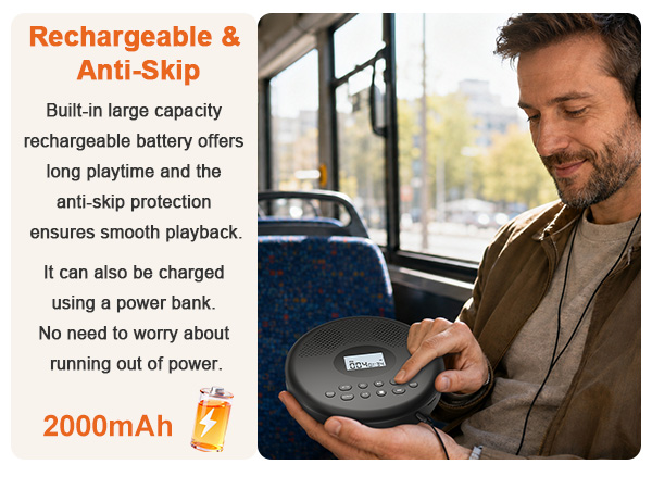 rechargeable cd player