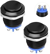 Nilight 19mm Momentary Push Button Switch 12V Waterproof Black Metal Round Starter Power Switches...