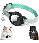 Airtag Cat Collar Breakaway, Reflective Cats Collars with Bell, Cat Tracker Collar with Apple Air...