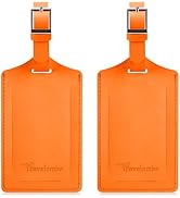 Travelambo Luggage Tags for Suitcases Faux Leather Privacy Protection 2 Pack Bag Tags Travel Acce...