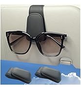 CHOSMOYI 2 Packs Sunglasses Holder for Car, Sunglass Clip for Car Visor, Magnetic Leather Car Eye...