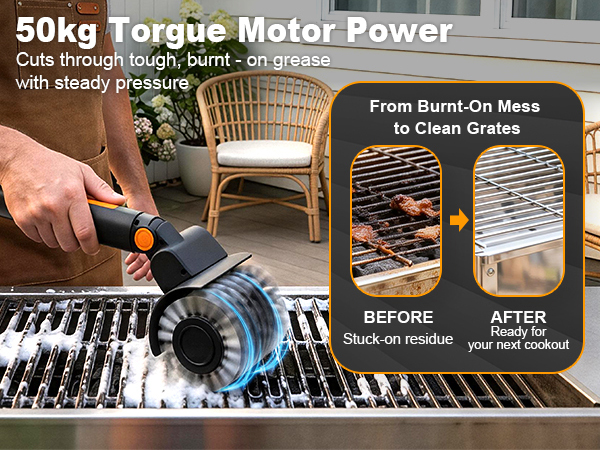 electric grill brush for outdoor grill electric rotary grill brush