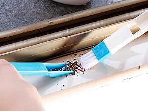 Two in one track dustpan cleaning brush