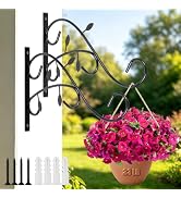 AVOFOREST 7 Inch Heavy Duty Plant Hangers Outdoor 2 Pack, 33 lbs Capacity Decorative Leaf Wall Br...