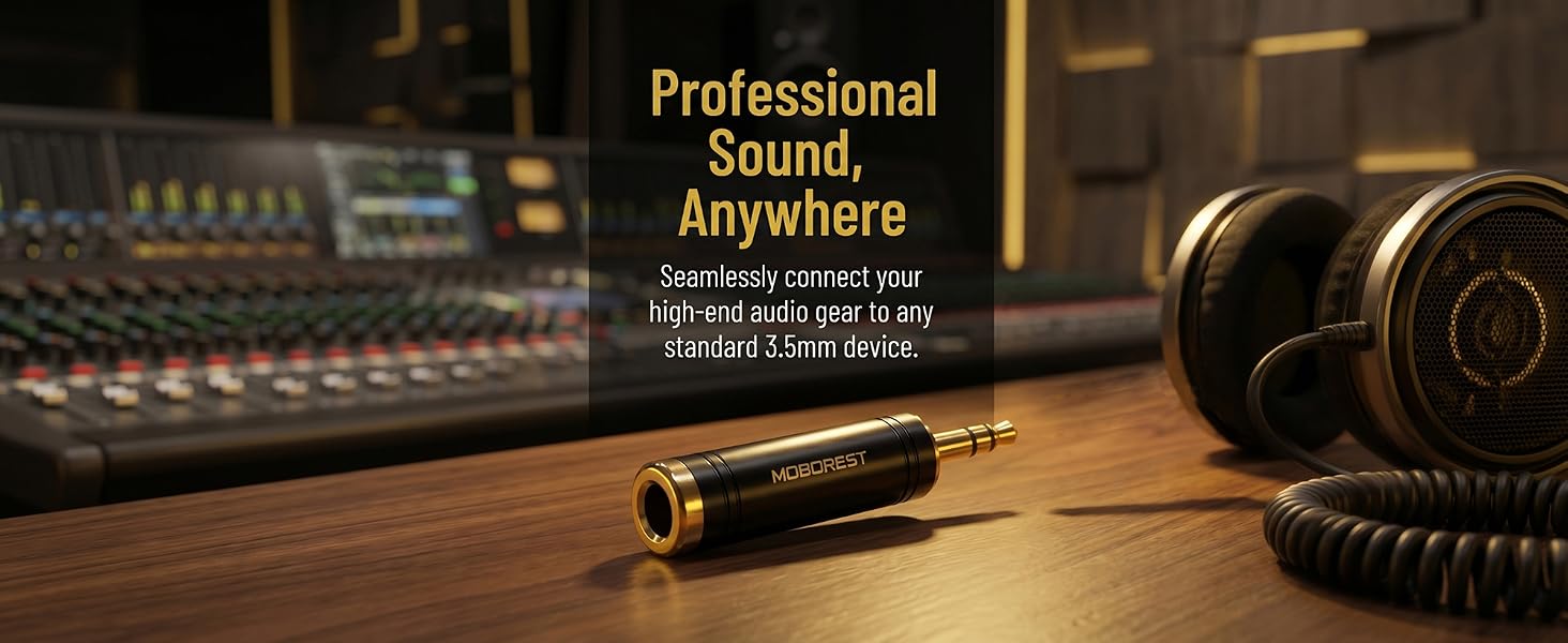 3.5mm to 1/4'' Stereo Audio Adapter, 3.5mm to 1/4'' (6.35mm) Headphone Adapter