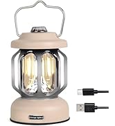 SEAMAGIC Rechargeable LED Camping Lanterns, Vintage Camping Lights Battery Operated, Portable Ret...