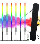 6Pack 3ft RGB Tube Light Portable 5000mAh Battery Powered with Stand Handheld Color Neon Light Ba...