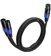 XLR Splitter Cable 1.6 FT, 1 XLR Female to 2 XLR Male Patch Y Cable, Balanced Microphone Splitter...