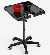 TASALON Salon Tray on Wheels - Adjustable Salon Service Rolling Tray Hairstylist for Salon Spa an...