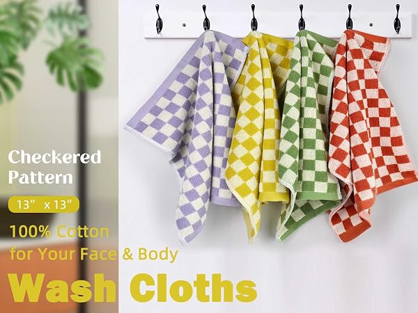 colorful wash cloths