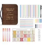 Bible Study Supply Kit, Bible Journaling Kit with Bible Cover, Bookmark, 16 No Bleed Highlighters...