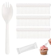 Cofimkate 100Pcs Medium Clear Plastic Sporks, 5.4 Inch Individually Wrapped Disposable Fork Spoon...