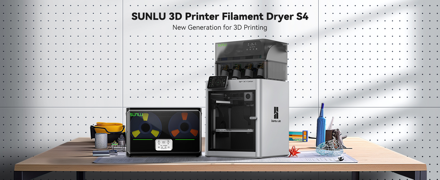 SUNLU Official Filament Dryer S4, 4 Spools Capacity, Efficient Heating to 70?