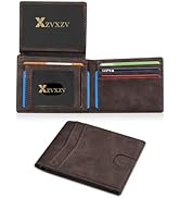 XZVXZV Men's Ultra Thin Wallet Leather RFID Blocking Bifold Stylish Wallet with Slim Minimalist F...