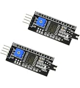 hiBCTR 2pcs I2C Adapter Board for 1602/2004 LCD Display: 5V Serial Interface Module with Address ...
