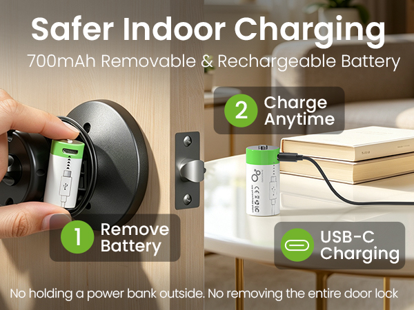 smart door knob with battery